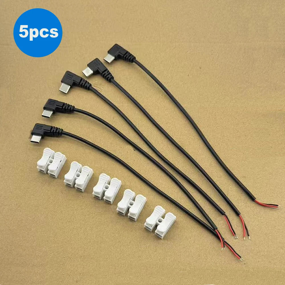 90° USB-C to 2-Pin Bare-Wire Power Cable