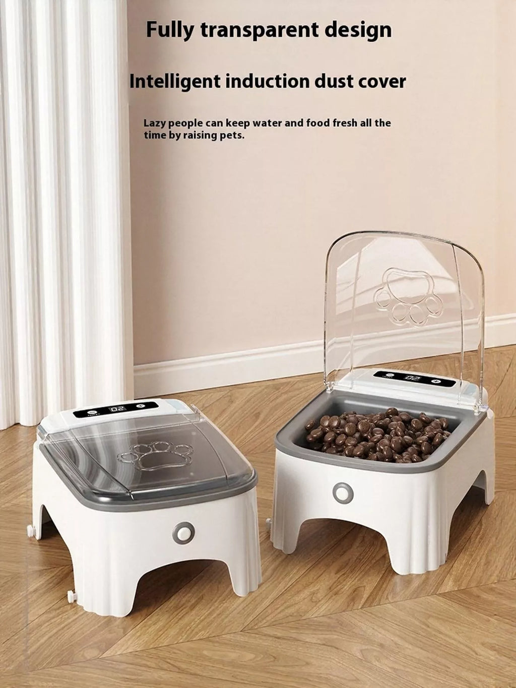 Automatic pet feeder with elevated bowl from Trendsi, featuring a sleek design and easy-to-use dispensing system.