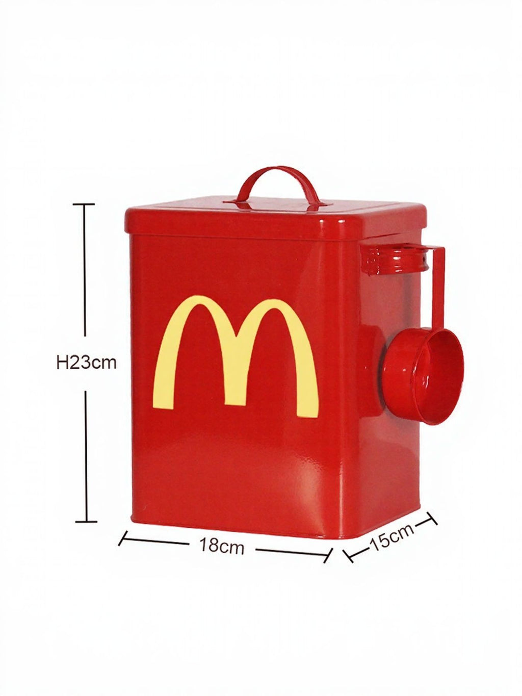 Trendsi pet food storage container resembling McDonald's style, with a secure lid and clear design for easy pet food storage.