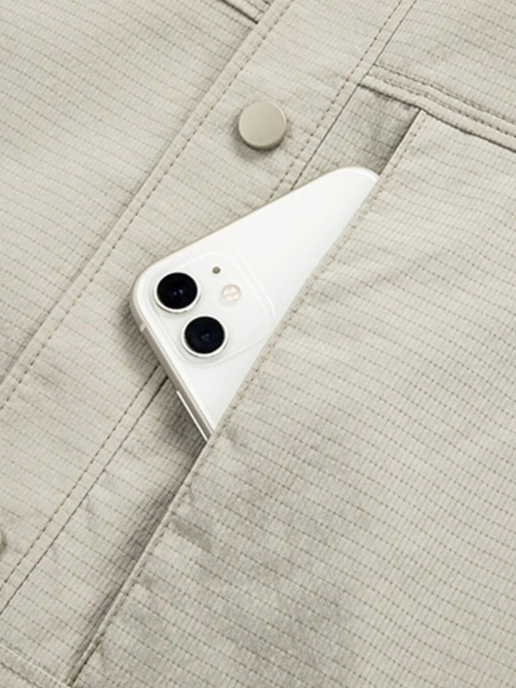 Men's plus size long sleeve button-up jacket with pockets, view 6