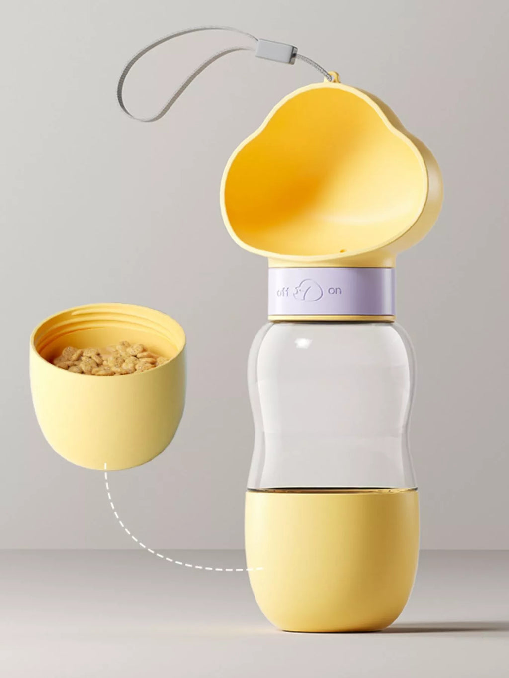 Portable 2-in-1 pet water and food bowl by Trendsi, compact design with separate compartments for food and water.