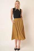 Printed midi skirt by Trendsi featuring a stylish design, flowing fabric, and mid-length cut, perfect for casual or dressy outfits.