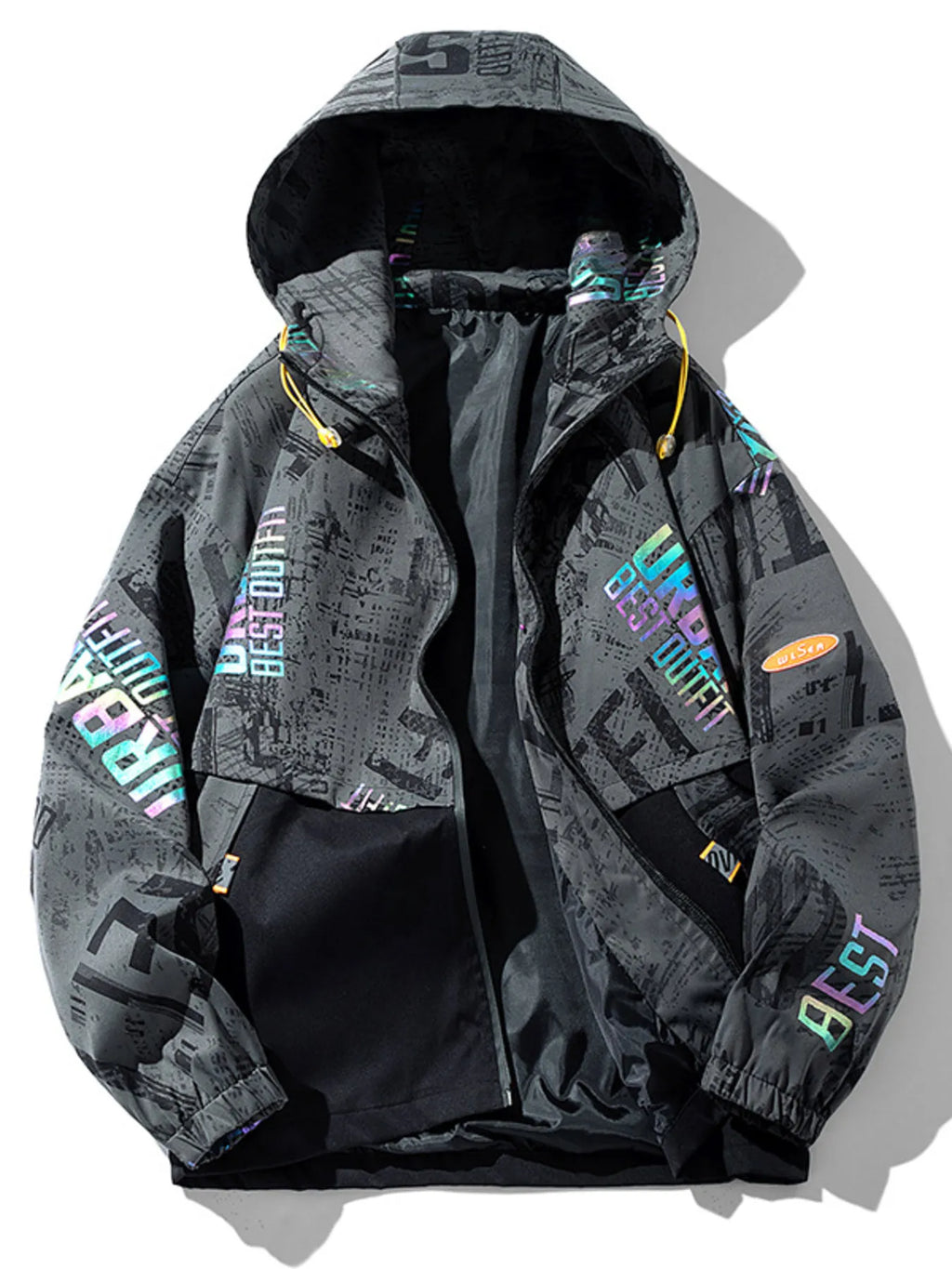 Men's plus size thick hooded zip-up jacket