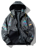 Men's plus size thick hooded zip-up jacket