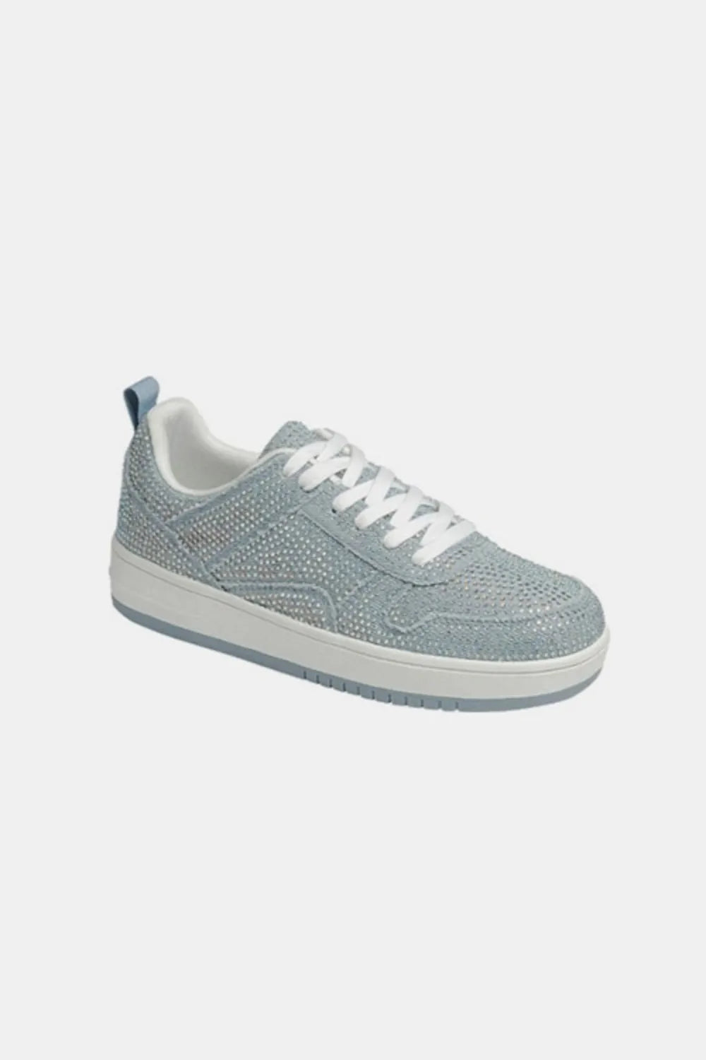 Forever Link Rhinestone Platform Flat Sneakers by Trendsi featuring rhinestone embellishments and a comfortable flat sole