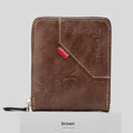 Men's PU Zipper Coin & Card Wallet