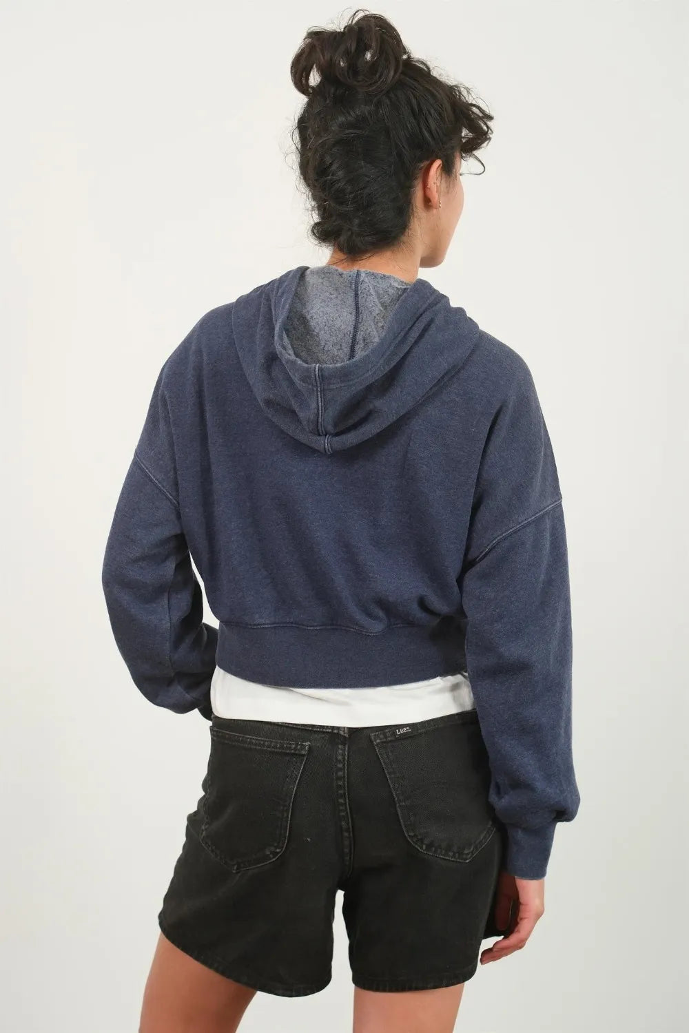 HYFVE drop shoulder cropped hoodie in soft fabric, featuring a relaxed fit and casual style, perfect for trendy streetwear.