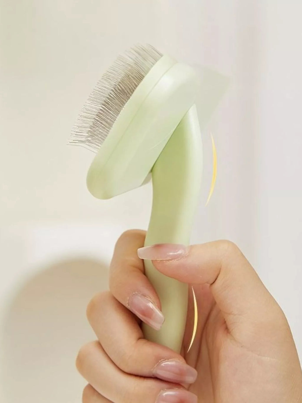 Gentle Pet Hair Remover Slicker Brush by Trendsi with fine metal bristles for removing loose pet fur and detangling pet coats.