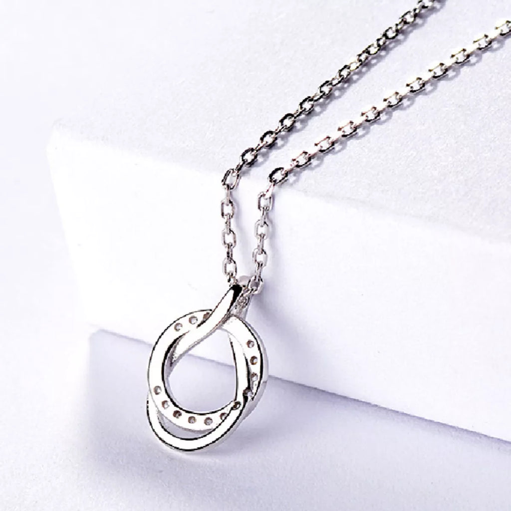 925 Sterling Silver Zircon Pendant Necklace with sparkling gemstone and delicate chain, elegant jewelry accessory.