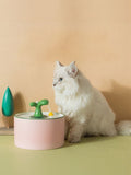 Automatic Sapling Pet Drinking Fountain by Trendsi, showing the sleek water basin with flowing water for pets.