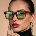 Trendsi tinted square frame sunglasses with dark lenses and sleek black frames, stylish and protective eyewear.