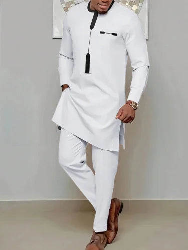 Men's Printed Dashiki Two-Piece Set