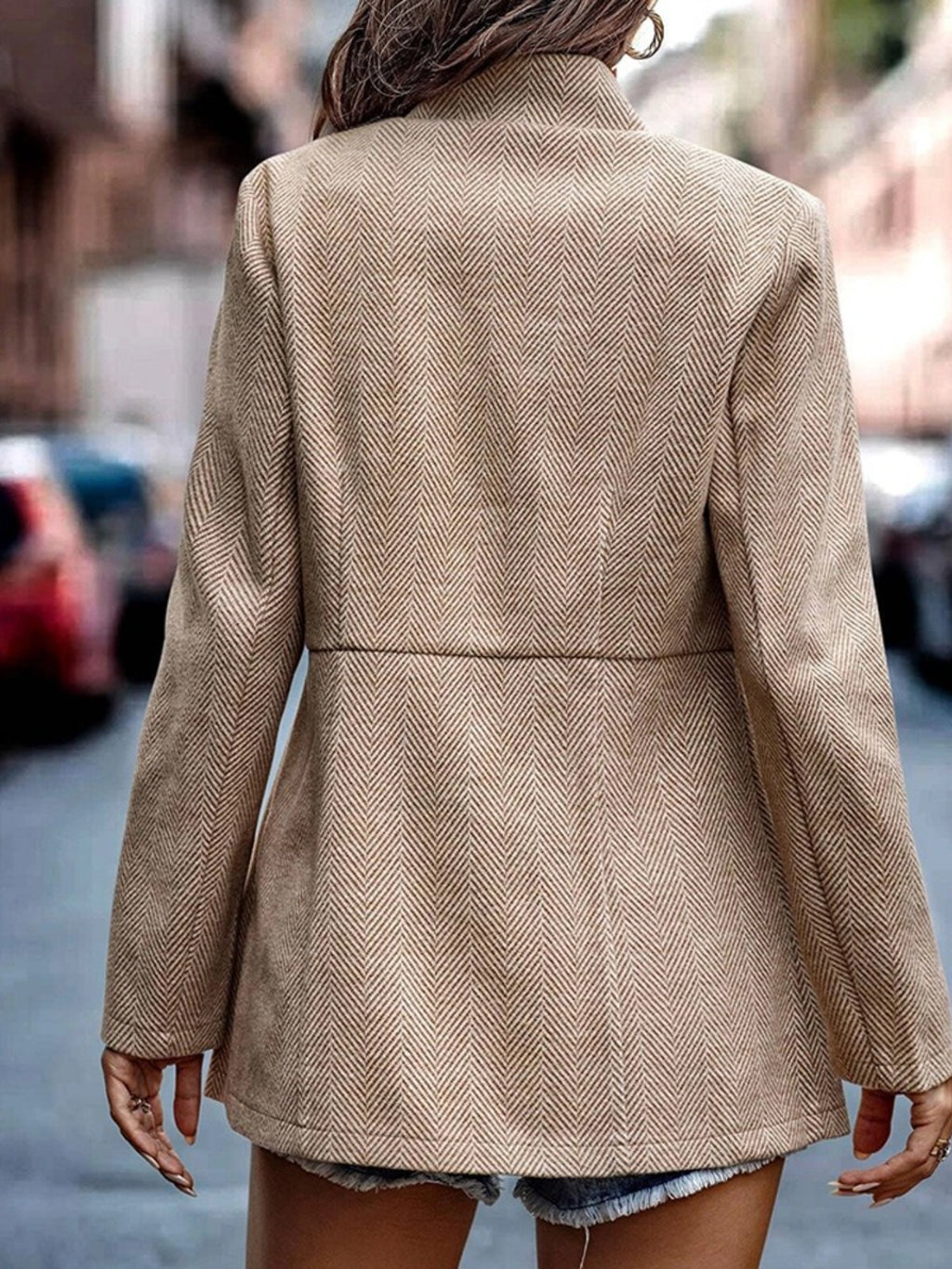 Slim fit open-front blazer, view 7