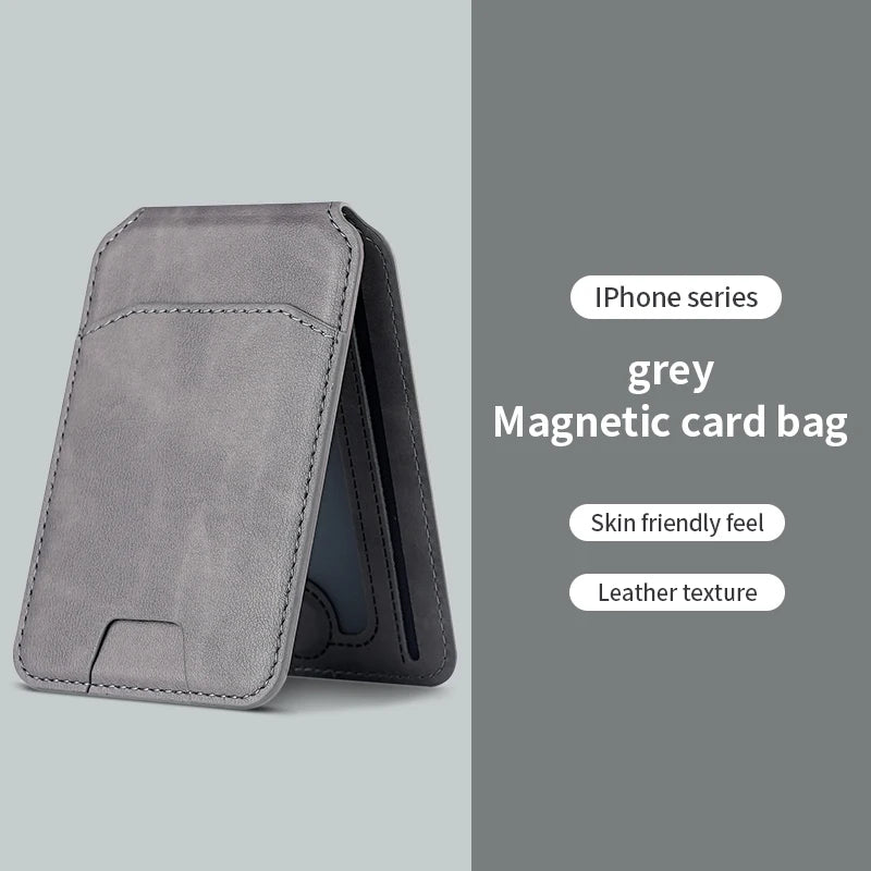 Magnetic Leather Phone Card Wallet