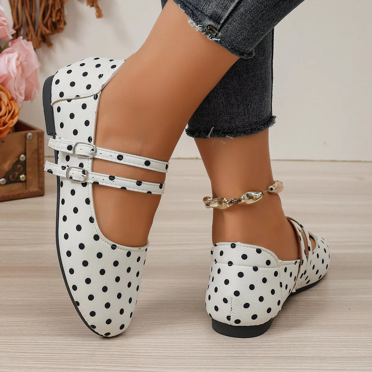 Trendsi round toe slip-on shoes with sleek design and comfortable fit, shown in a neutral color on a plain background.