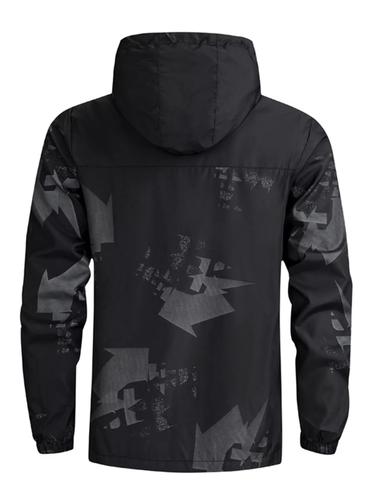 Men's plus size lightweight hooded windbreaker jacket, view 3