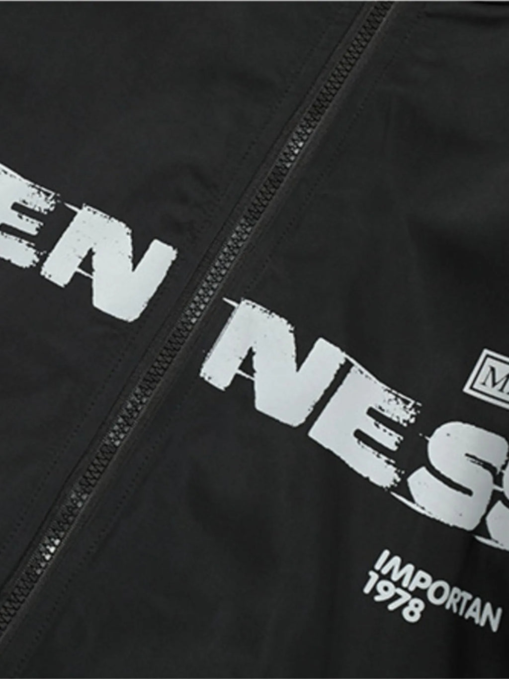 Men's hooded zip-up letter windbreaker jacket, view 4
