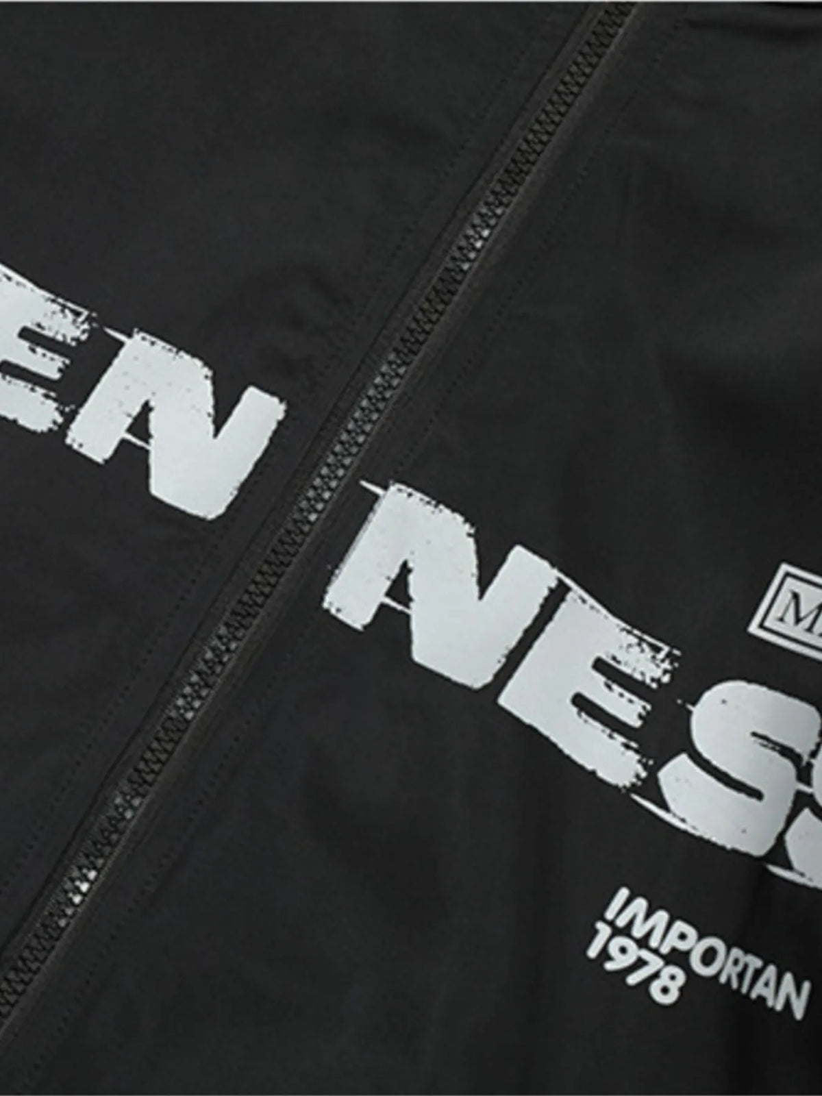 Men's hooded zip-up letter windbreaker jacket, view 4