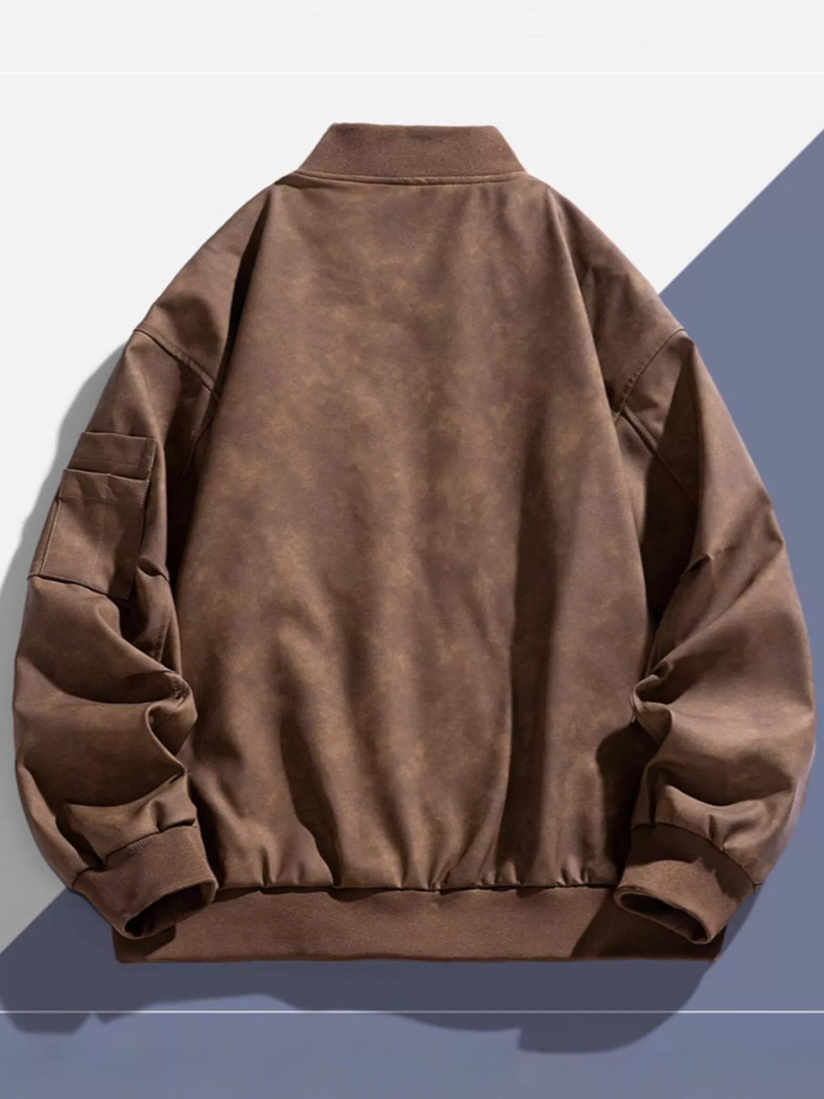 Men's plus size zip-up bomber jacket, view 2