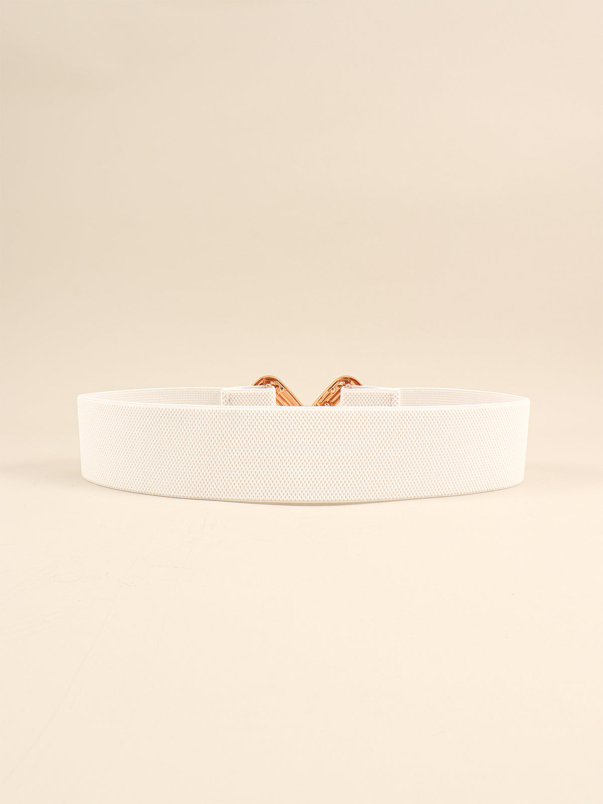 Elastic wide belt with geometric buckle from Trendsi, featuring a modern design and adjustable fit.