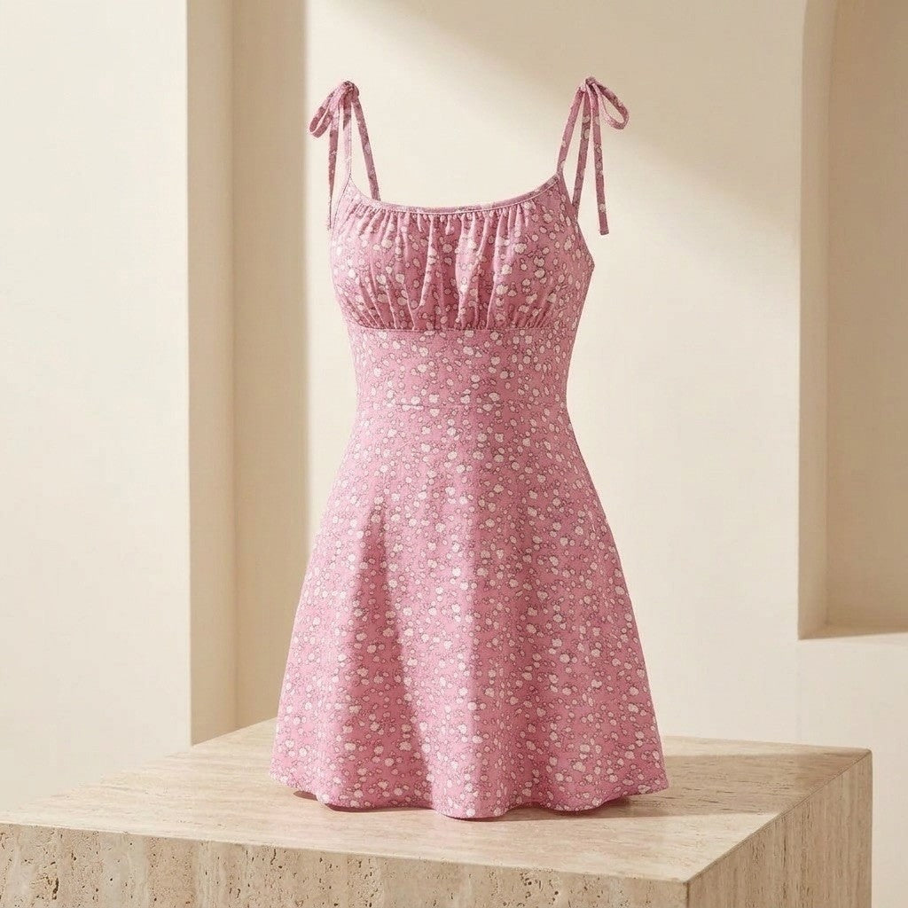 Pink Meadow women's mini dress fashion detail for vacations and celebrations