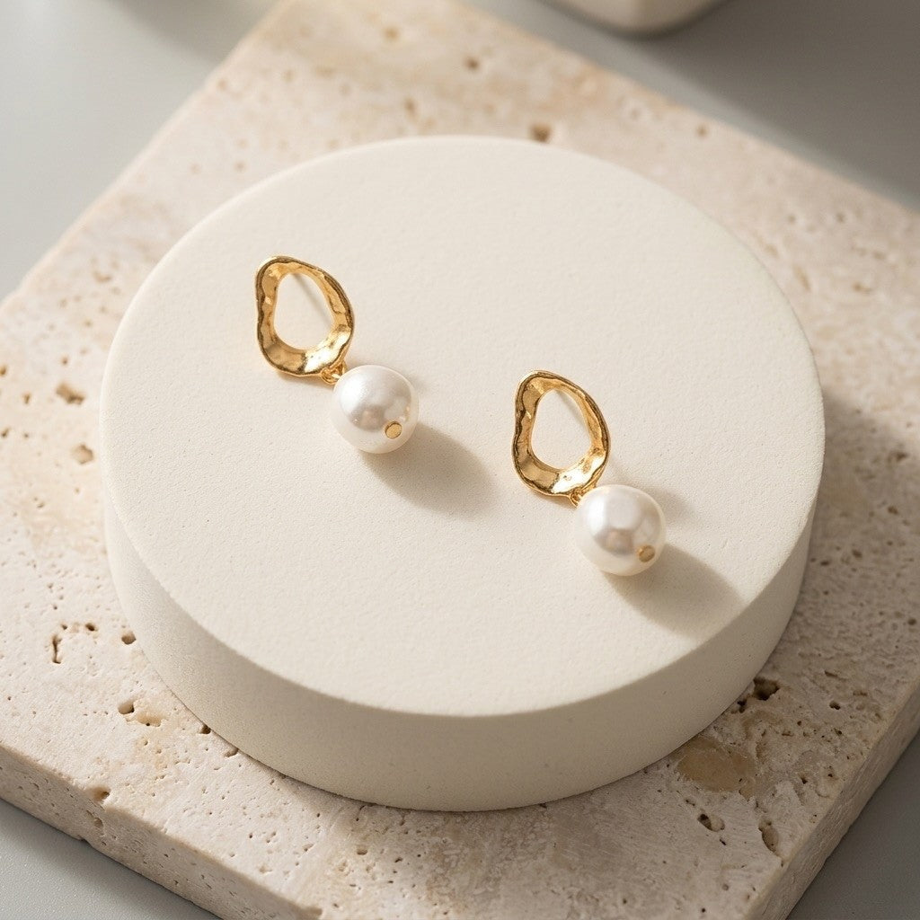Polished hoop earrings detail view for everyday and occasion styling
